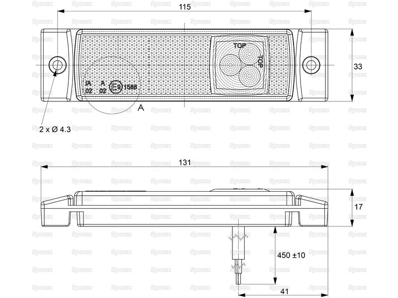 Farolim LED Presença traseiro, 12-24V (S.113354)