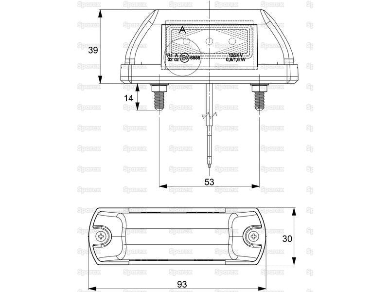 Farolim LED Frontal/Traseiro, Esq./Dir., 12-24V (S.113357)