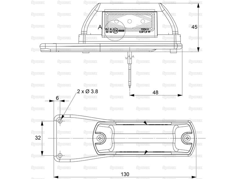 Farolim LED Frontal/Traseiro, Direito, 12-24V (S.113358)