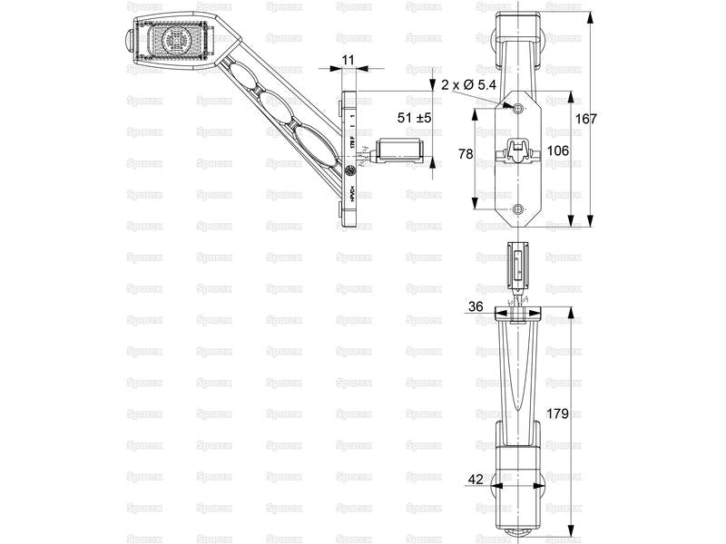 Farolim LED Frontal, Lateral, e Frontal, Direito, 12-24V (S.113361)