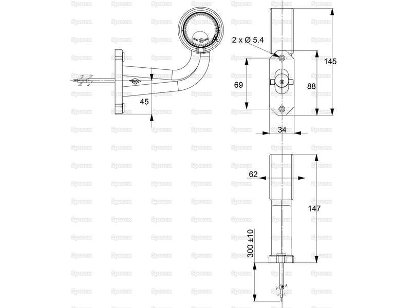 Farolim LED Frontal/Traseiro, Esq./Dir., 12-24V (S.113364)