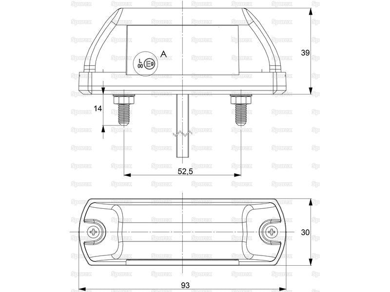 LED Farolim chapa de matricula, 12-24V (Esq./Dir.) (S.113369)