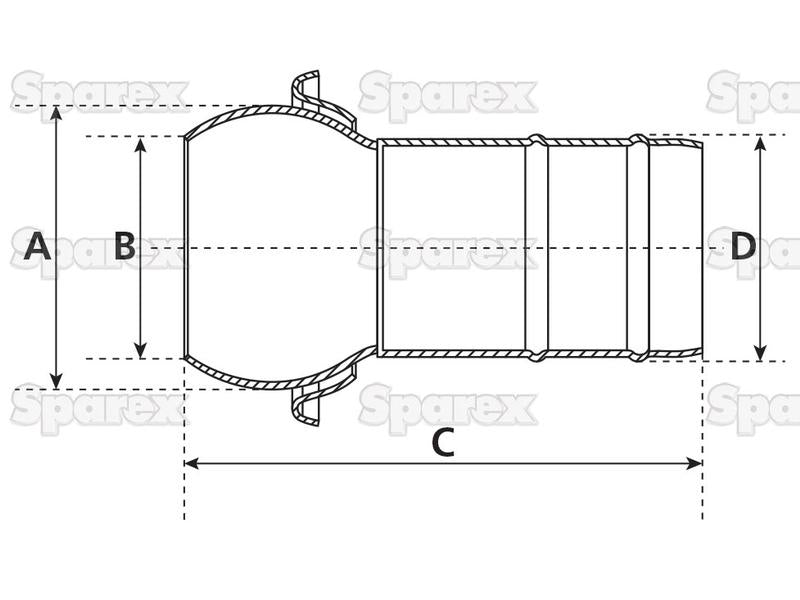 Acoplamento - Macho 5'' (120mm) x5'' (120mm) (galvanizado) (S.115056)