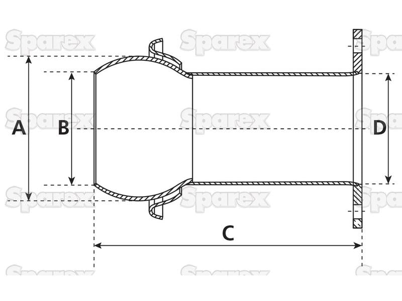 Acoplamento 4'' (100mm) x (100mm) (galvanizado) (S.115071)