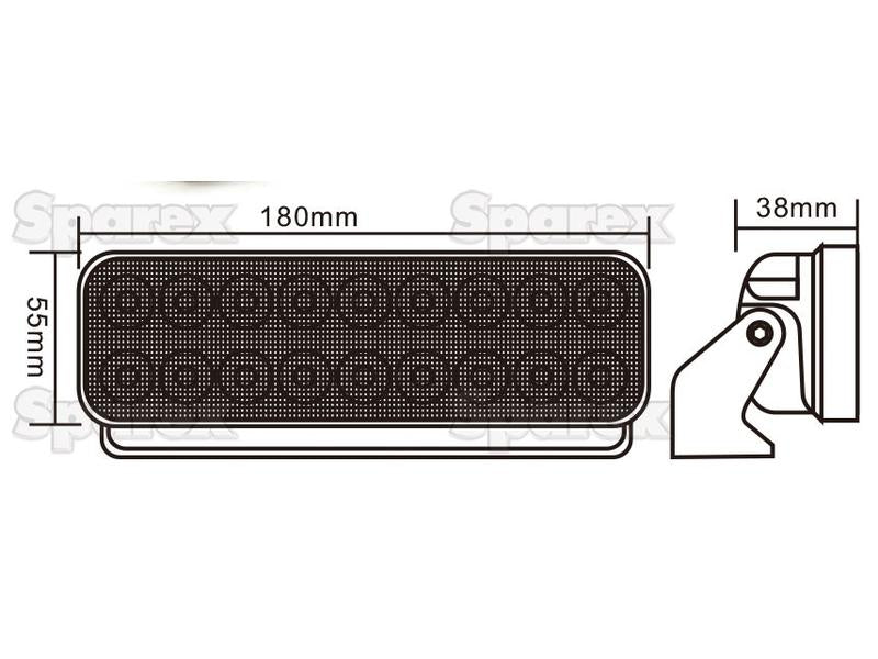 LED Farol (ajustável), CISPR 25: Class 1, 2135 Lumens, 10-30V (S.115114)