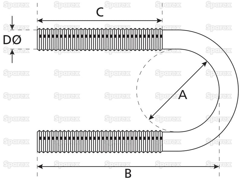 Abraçadeira U- M6 x 21mm Comprimento: 48mm (S.11533)