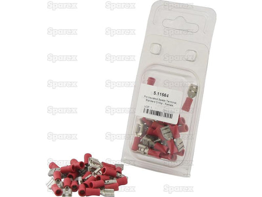 Terminal, Aperto Standard - Fêmea, 6.3mm, Vermelho (0.5 - 1.5mm) (Agripak 25 un) (S.11564)