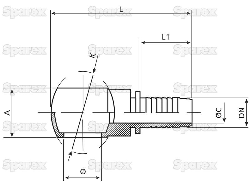 Dicsa Inserção de mangueira 1/4'' x M10 Ø (S.116849)