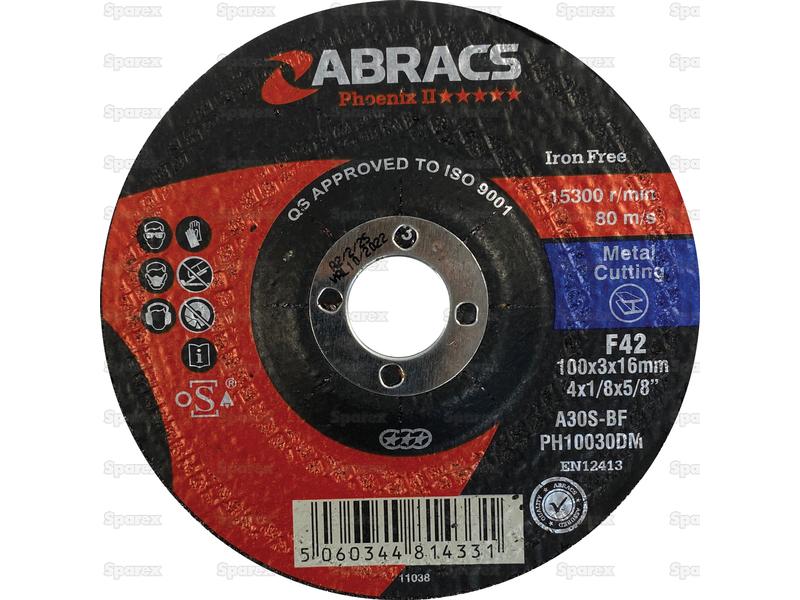 Disco de corte de metal Ø100 x 3 x 16mm A30RBF (S.11744)