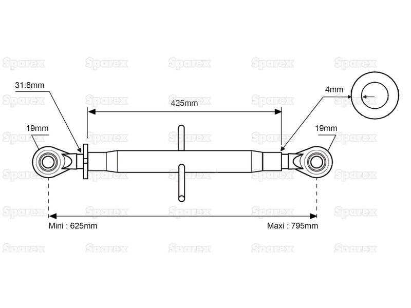 3º ponto (Cat.1/1) Comprimento minimo 622mm (S.11878)