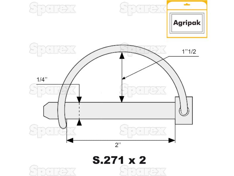 Cavilha Ø6mm x 50mm (2 un Agripak) (S.11881)