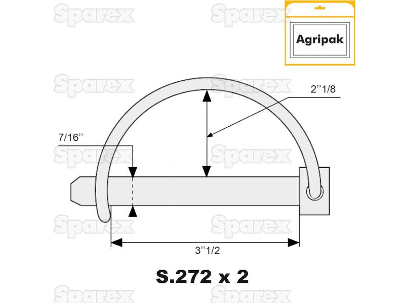 Cavilha Ø11mm x 89mm (2 un Agripak) (S.11882)