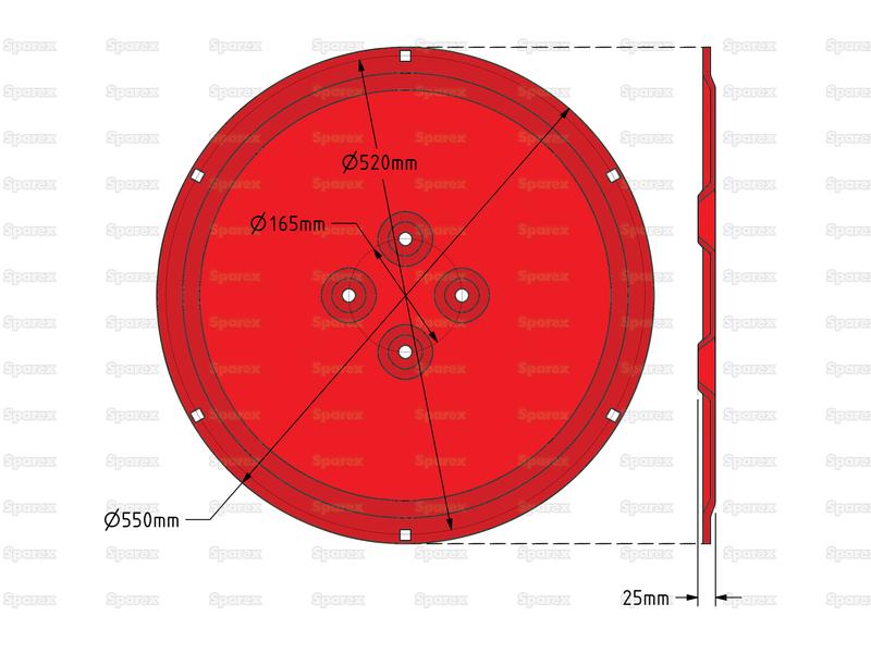 Disco - OD :550mm, - Acessorios para Fella Aplicavel em: 496097 (S.119610)