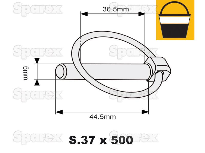 Cavilha de mola Ø6mm x 44mm (500 un Balde grande) (S.12183)