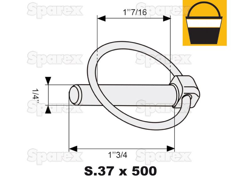 Cavilha de mola Ø6mm x 44mm (500 un Balde grande) (S.12183)