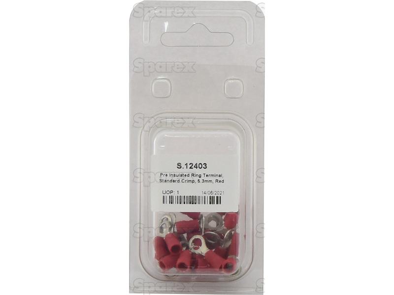 Terminal, Aperto Standard, 5.3mm, Vermelho (0.5 - 1.5mm) (Agripak 25 un) (S.12403)