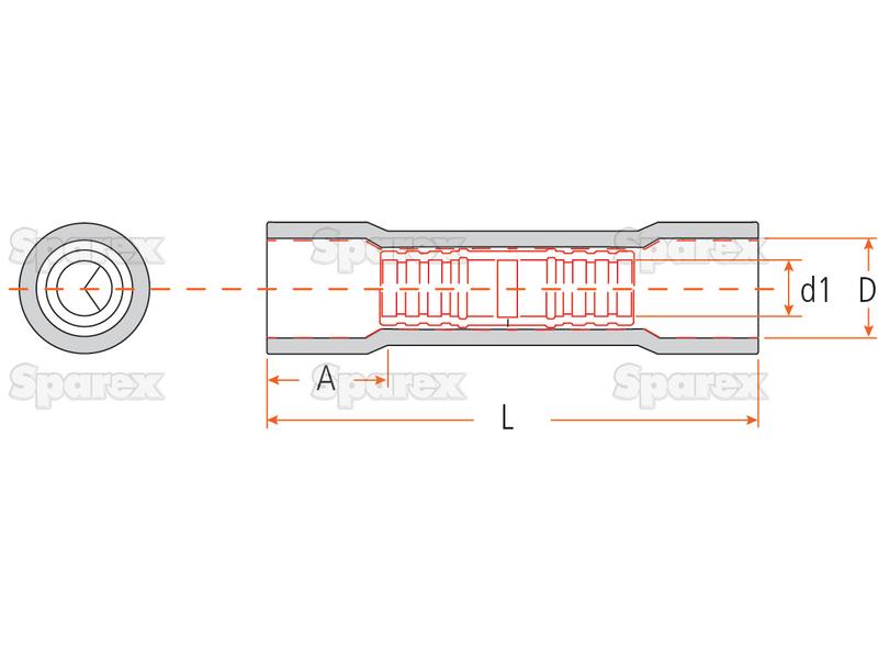 Terminal em linha pré-isolado, Aperto Standard, 4.0 - 6.0mm Amarela (Agripak 25 un) (S.12418)