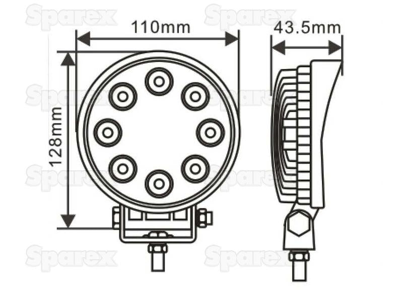 LED Farol, CISPR 25: Class 3, 1600 Lumens, 10-30V (S.129485)