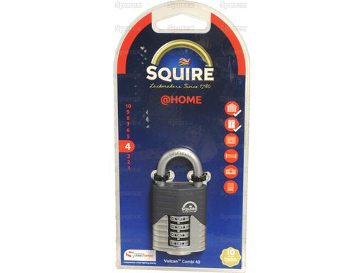 Squire 40 COMBI Vulcan Combination Padlock, Largura da estrutura em: 40mm (Classificação de segurança: 4) (S.129907)