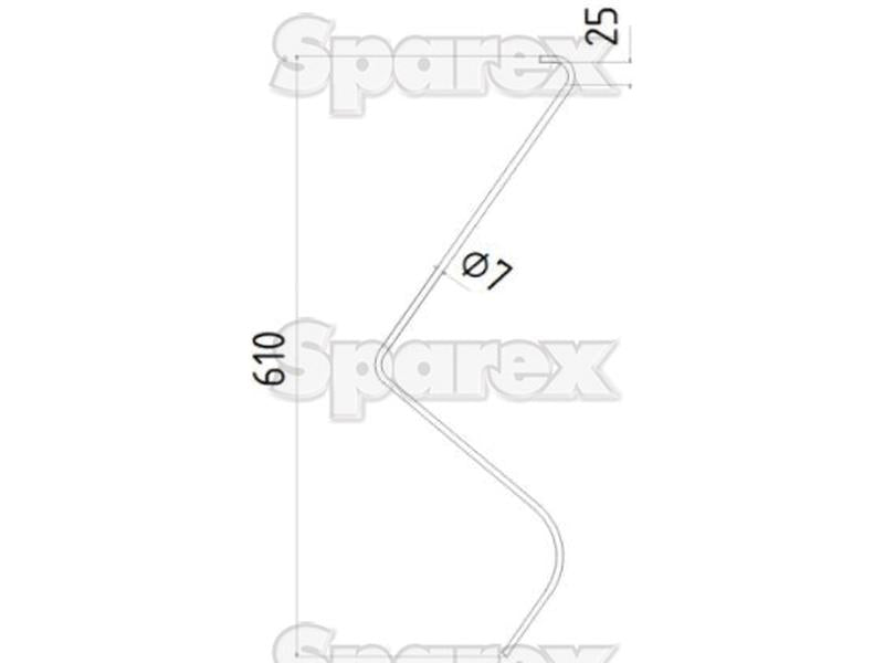 Mola - Esq./Dir. - Comprimento:610mm, Largura:250mm, Ø7mm - Acessorios para John Deere Aplicavel em: VL2326 (S.132538)