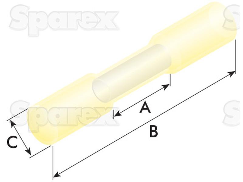 Conector de solda com isolamento termoencolhível Amarela (S.13406)