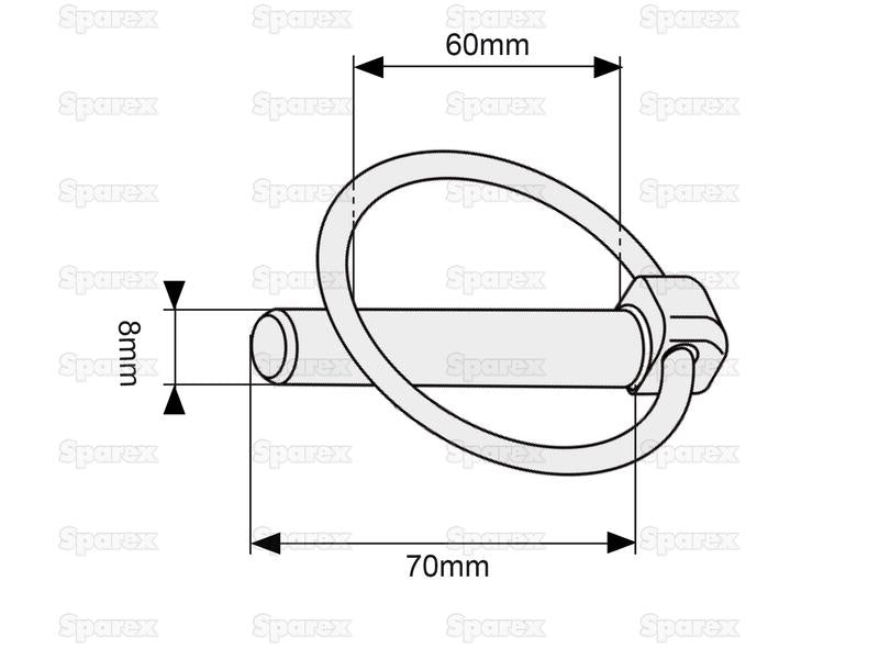 Cavilha de mola Ø8mm x 70mm (S.13453)