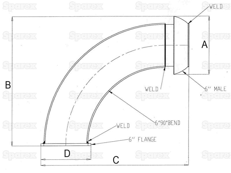 Acoplamento com brida 90° - Macho 6'' (159mm) x (150mm) (galvanizado) (S.136629)