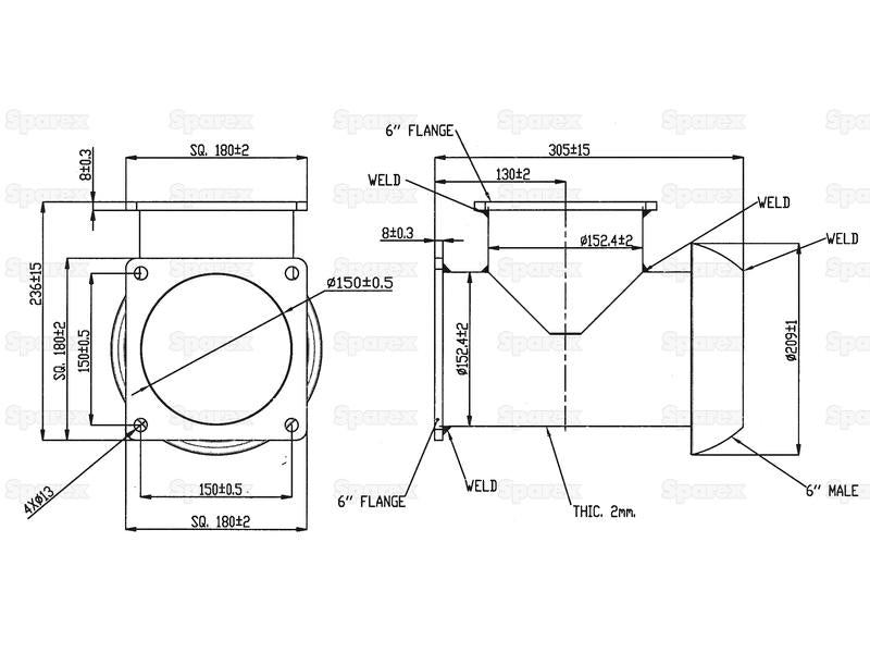 Acoplamento 6'' (159mm) (galvanizado) (S.136643)