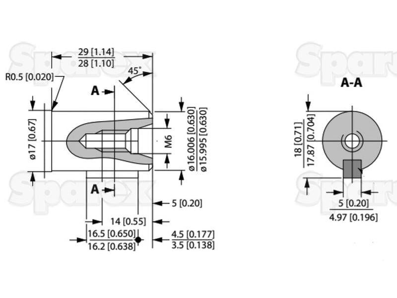 Trale Bomba hidráulica OMM12.5 12.5cc/rev com 16mm Cilíndrico Tipo de veio (S.137134)