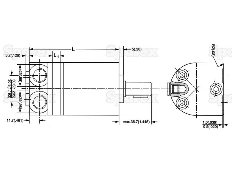 Danfoss Bomba hidráulica OMM20 20cc/rev com 16mm Cilíndrico Tipo de veio (S.137143)