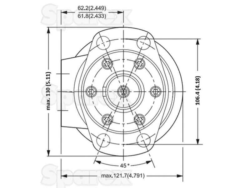 Trale Bomba hidráulica OMH200 200cc/rev com 32mm Cilíndrico Tipo de veio (S.137218)