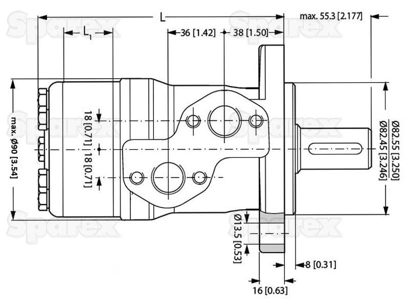 Trale Bomba hidráulica OMP160 160cc/rev com 25mm Cilíndrico Tipo de veio (S.137225)