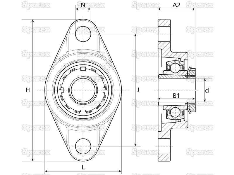 NTN SNR Chumaceira (UKFL210H) (S.138404)