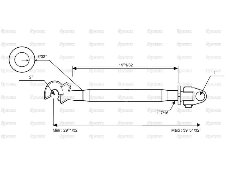 3º ponto (Cat.2/2) Comprimento minimo 737mm (S.13994)