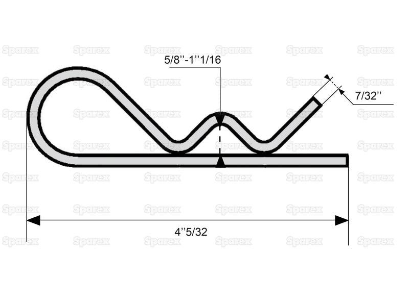 Cavilha tipo R Ø5mm x 105mm (S.13)