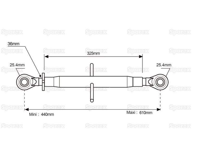 3º ponto (Cat.2/2) Comprimento minimo 440mm (S.140554)