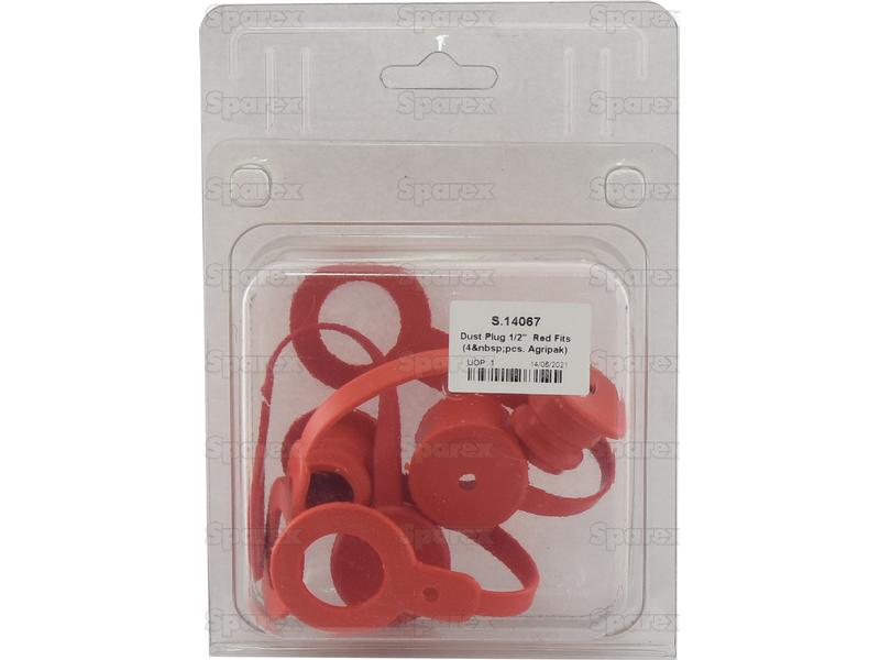 Tampa 1/2'' Vermelho (4 un Agripak) (S.14067)