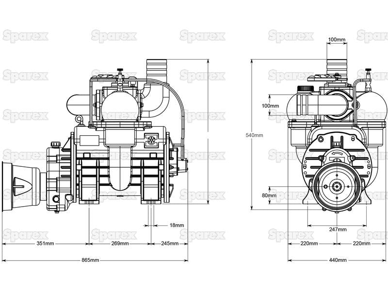 Bomba para cisterna - STAR84M - Acionamento PTO - 540 RPM (S.143421)