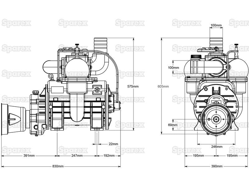 Bomba para cisterna com sistema de refrigeração - MEC13500AB - Acionamento PTO - 540 RPM (S.143423)