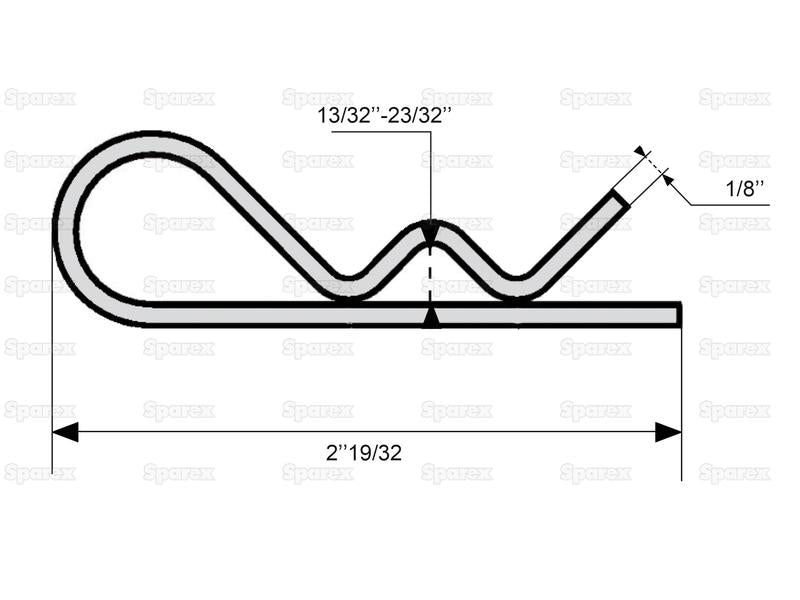 Cavilha tipo R Ø3mm x 64mm (S.14974)