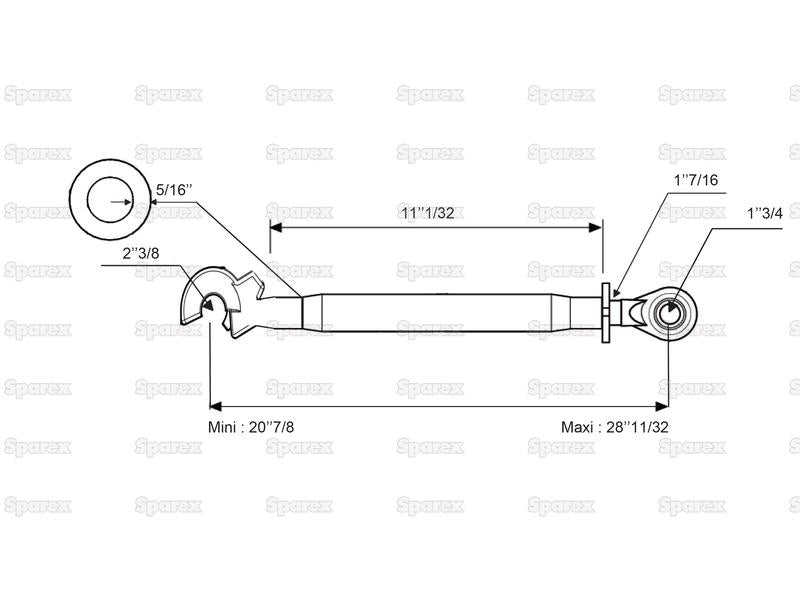 3º ponto (Cat.3/3) Comprimento minimo 590mm (S.150432)