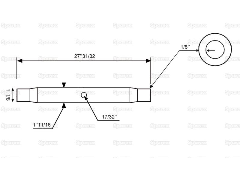 Tubo de 3º ponto - 1 1/8'' UNC - 710mm (S.15184)