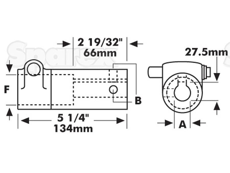 Adaptador PTO - Diametro Ø15/16'' x Estria Femea 1 3/8'' - 6 Com Grub Screw. (S.15229)