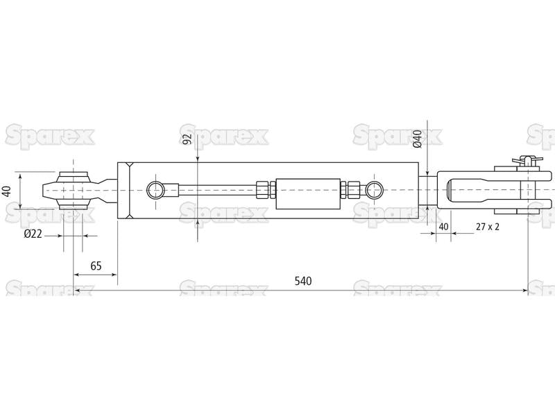 Braço Hidraulico (Fornecido com: Mangueiras), Comprimento minimo: 540mm, Diametro interno Cilindro: 80mm. (S.153732)