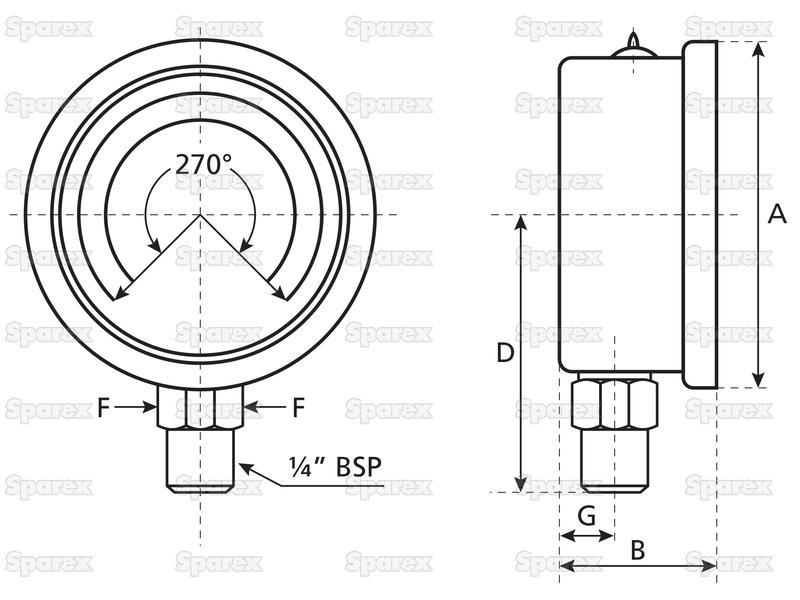 Manometro Ø63mm (0-6 bar) (S.153755)