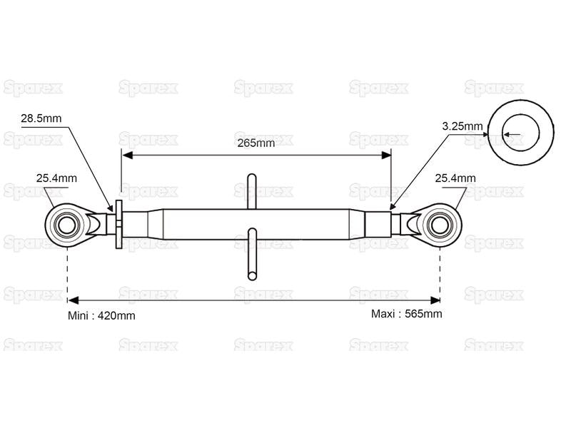 3º ponto (Cat.2/2) Comprimento minimo 420mm (S.1545)