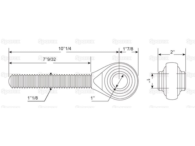 Olhal 3º ponto - 1 3/8'' UNC - Cat.2 (S.15555)