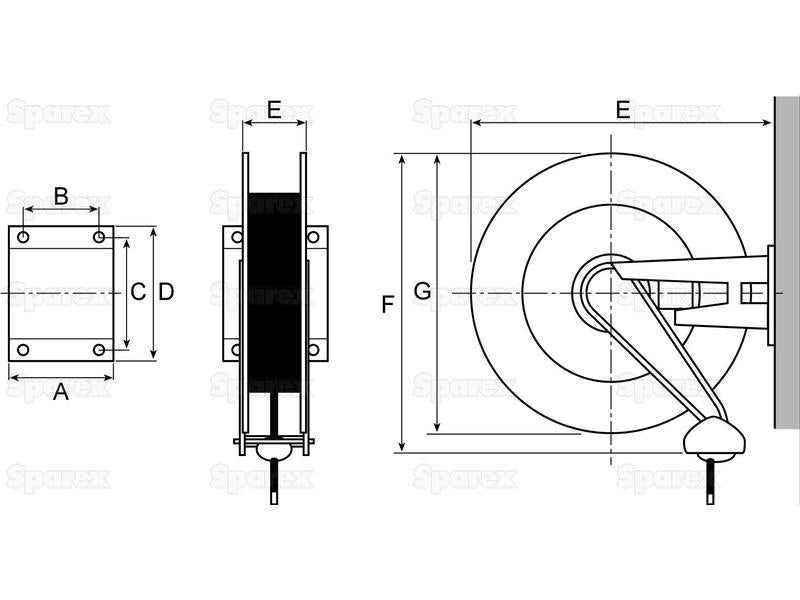 Enrolador retrátil de mangueira Oleo, 1/2″ x 15M (S.156535)