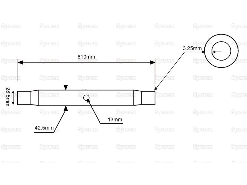 Tubo de 3º ponto - 1 1/8'' UNC - 610mm (S.15657)