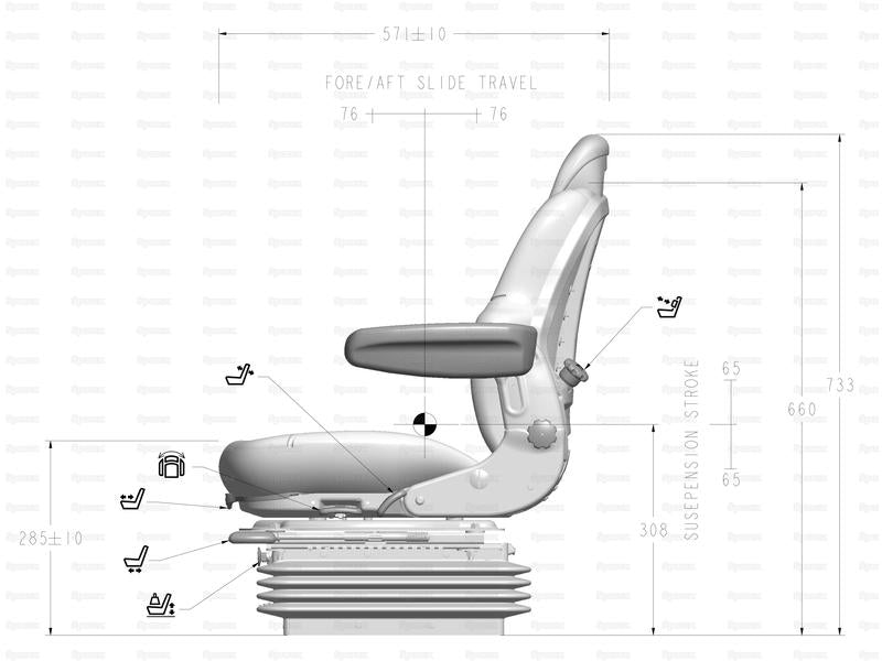 Banco-Suspenção pneumatica-Std - 12V (tecido) (S.156649)